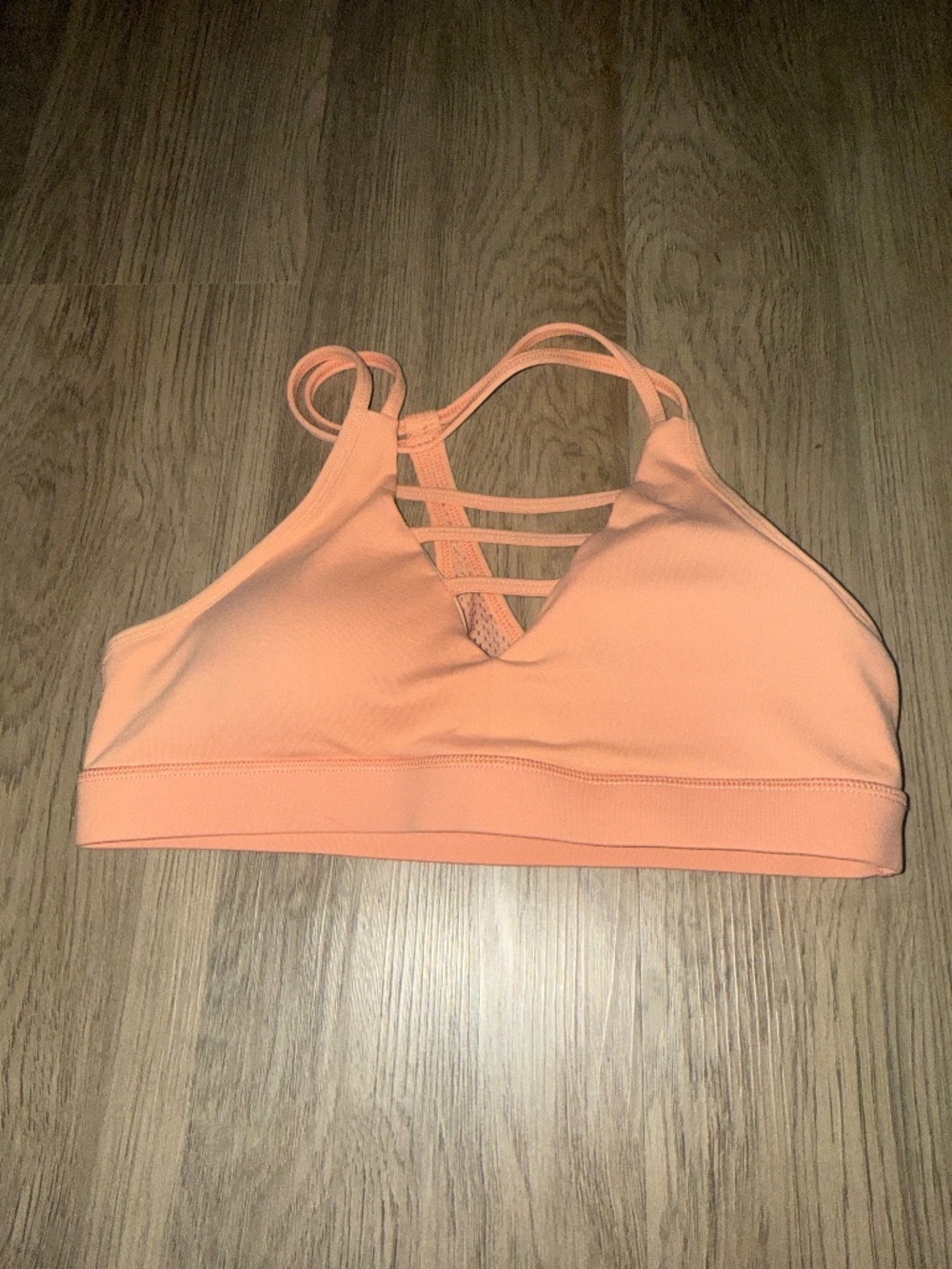 ZYIA Peach Strappy Sports Bra Athletic Activewear Yoga Gym Training Athleisure
